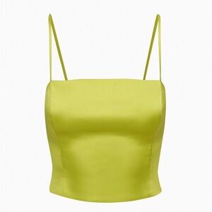 Aritzia NWT Sunday Best Green Shimmer Satin Camisole Camisole
